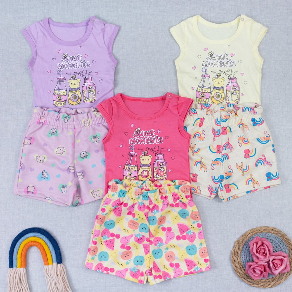 Kit Verão Menina Blusinha Cavada Estampad...