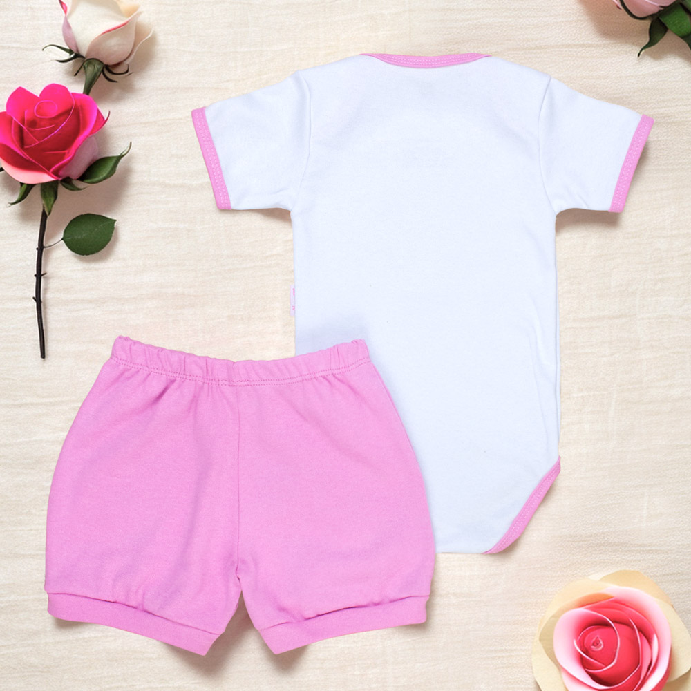 Conjunto Bebê Verão Rosa Coelhinha Fofo E...