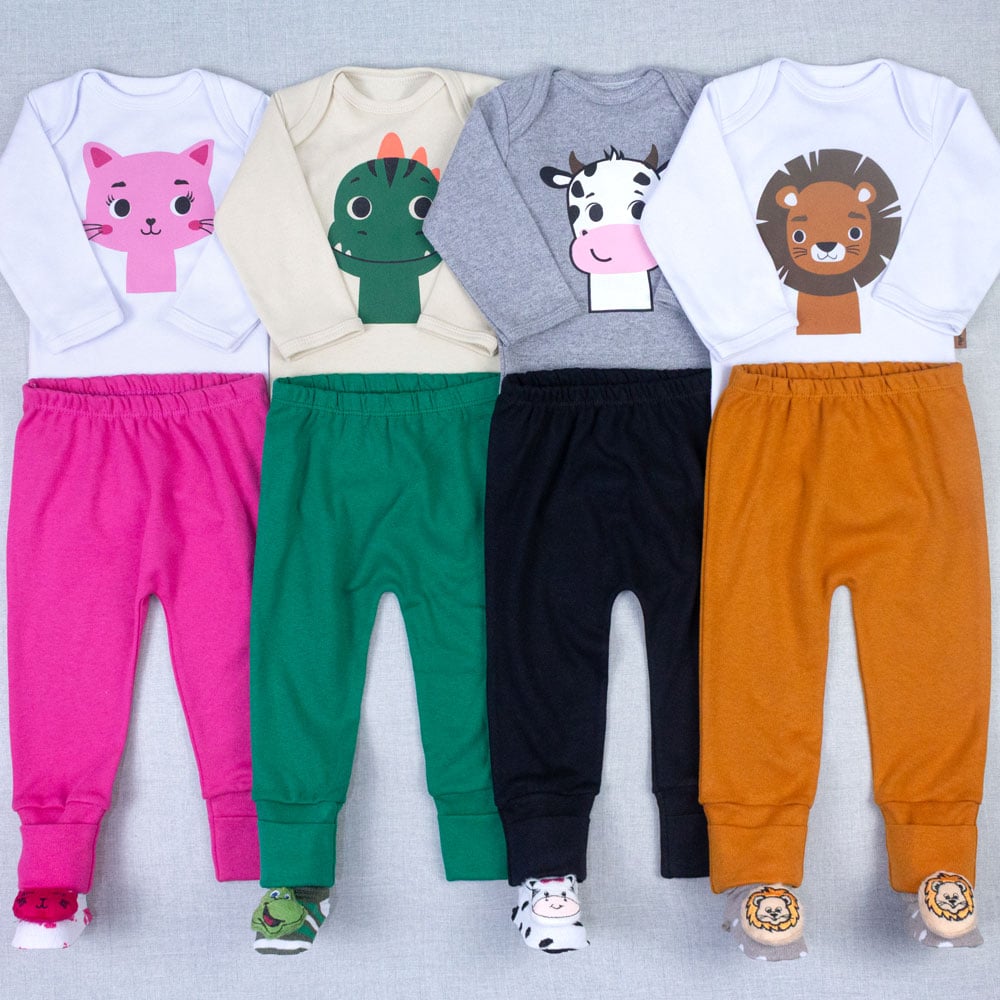 Conjunto Bebê Completo Body Manga Longa, ...