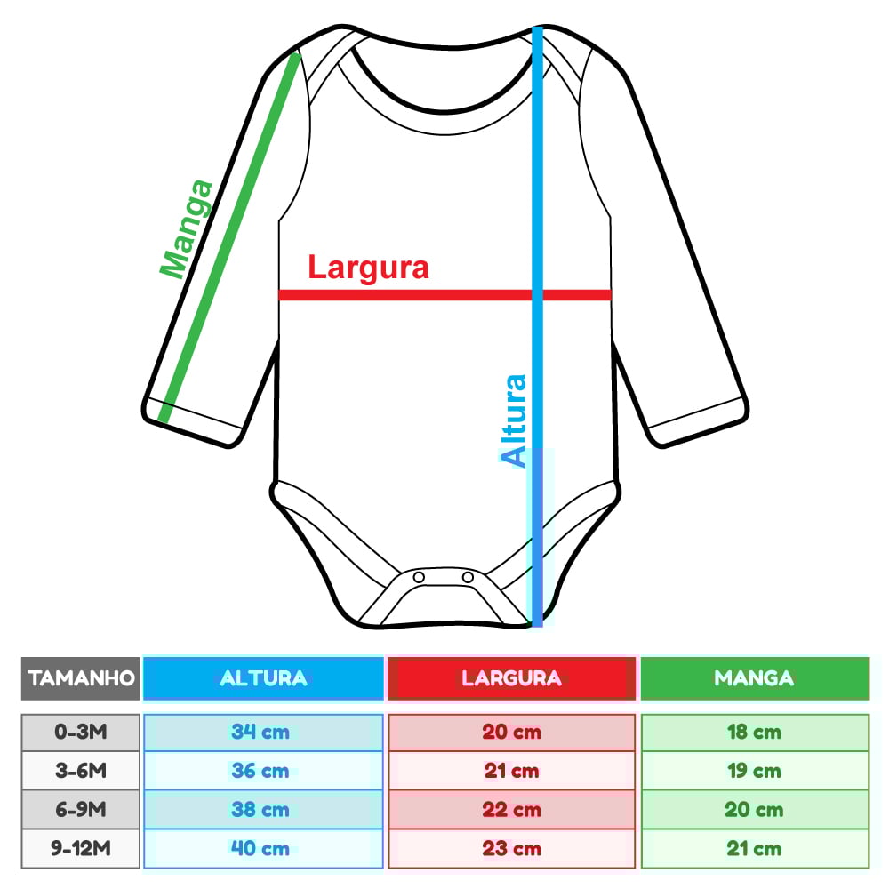 Kit Body 3 Peças Branco Manga Longa Em Al...