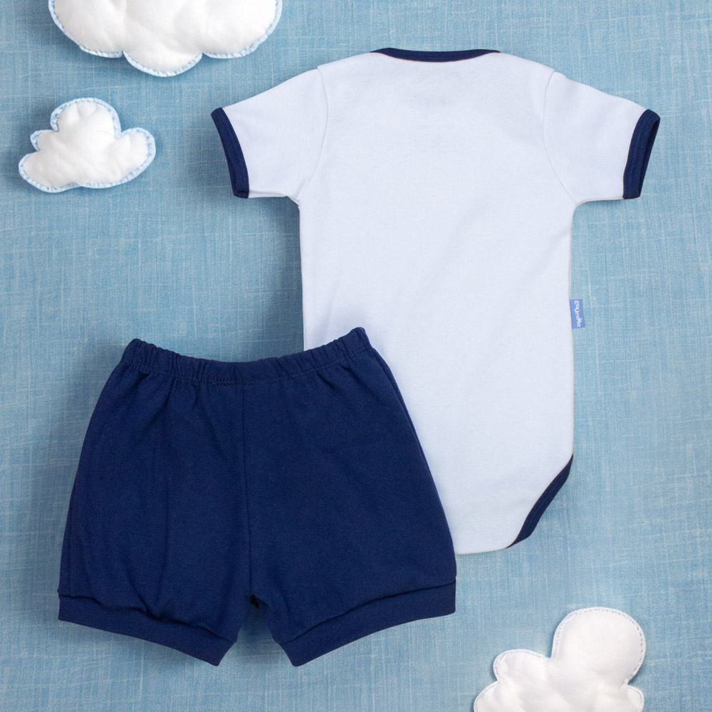 Conjunto Bebê Girafinha Azul Marinho Para...