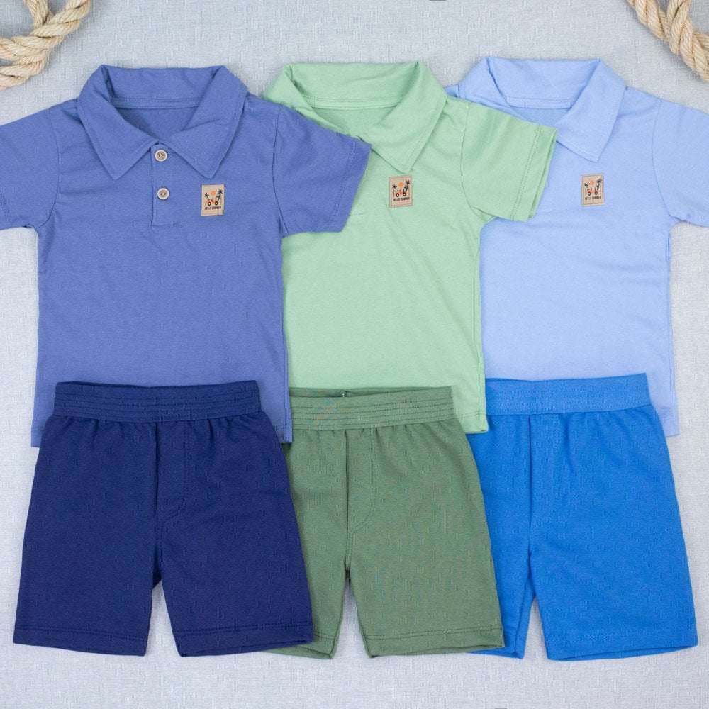 Conjunto Polo Infantil Com Bermuda Elegân...