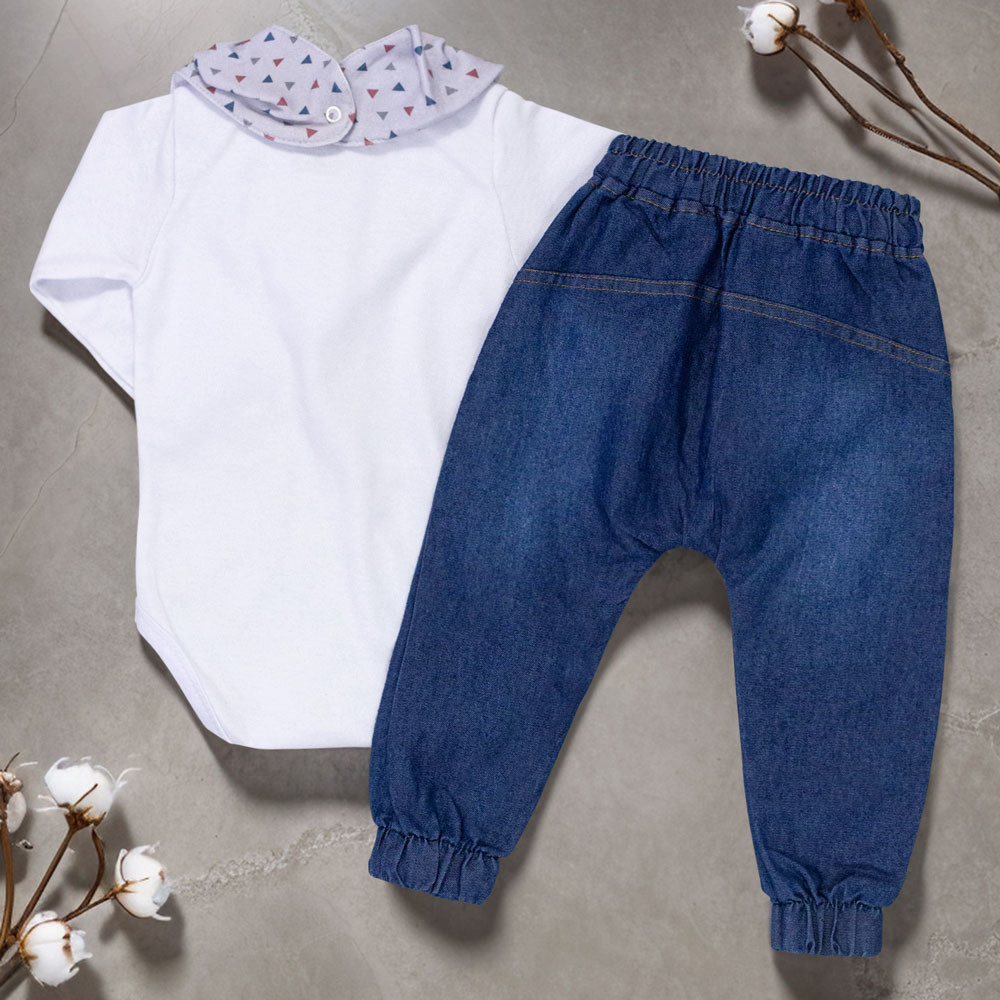 Conjunto Para Bebês Com Body, Calça Jeans...